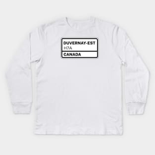 Duvernay Est	H7A Zip Code Kids Long Sleeve T-Shirt